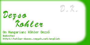 dezso kohler business card